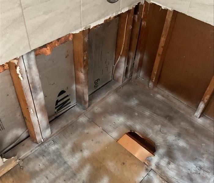 water damaged bathroom